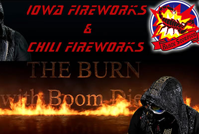 CHILI FIREWORKS og IOWA FIREWORKS FARM í beinni útsendingu - The Burn